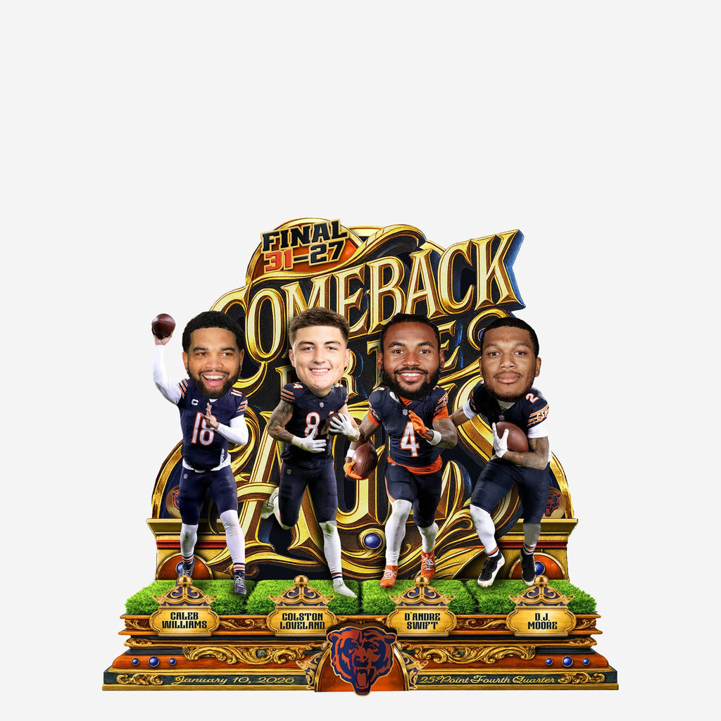 Chicago Bears Comeback of the Ages NFL Wild Card Mini Bobblehead Scene FOCO - FOCO.com