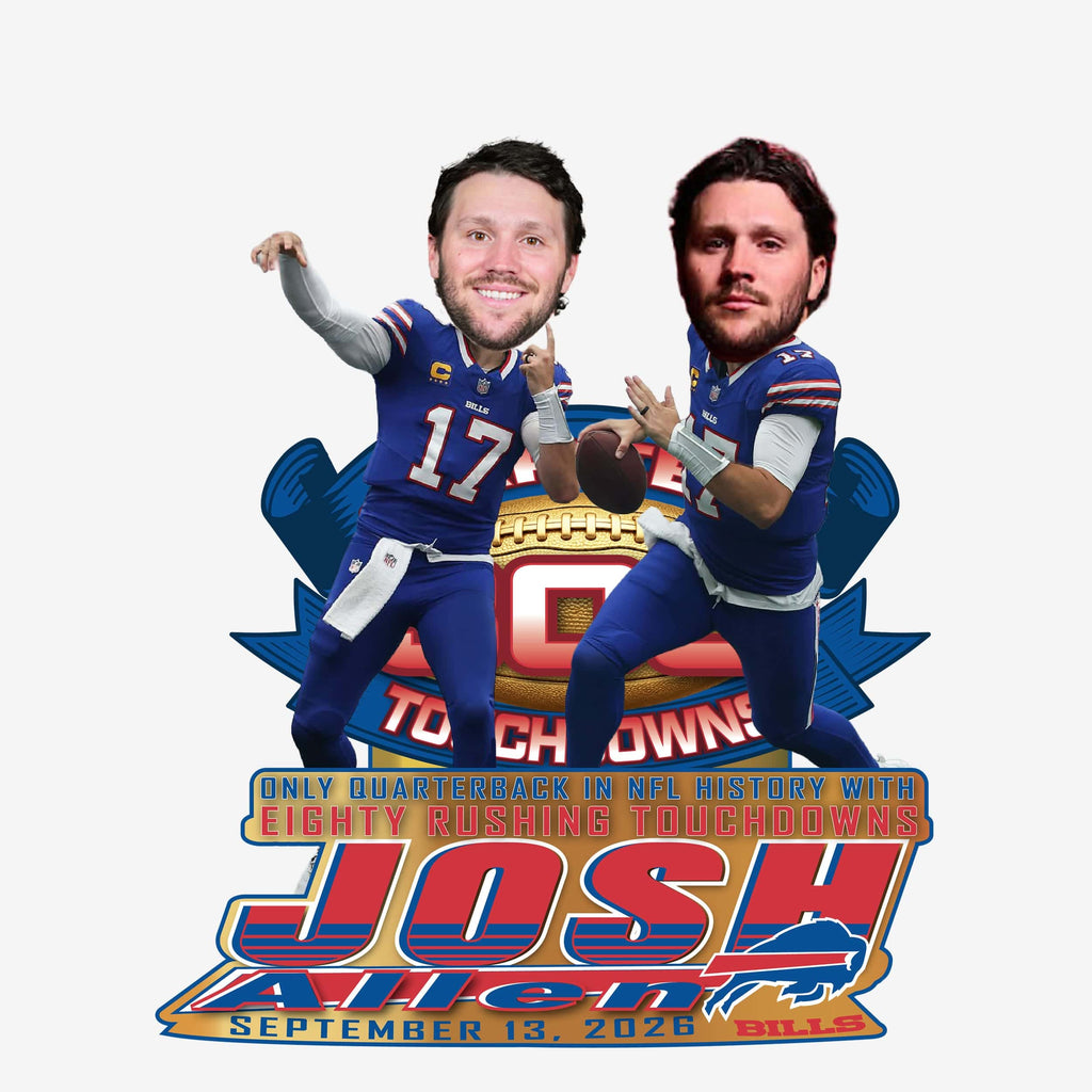 Josh Allen Buffalo Bills 300 Career Touchdowns & 80 Rushing Touchdowns NFL Record Bobblehead