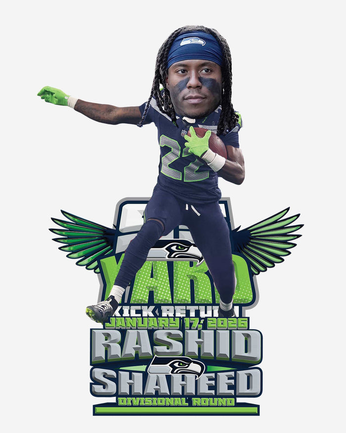 Rashid Shaheed Seattle Seahawks Divisional Round 95 Yard Kickoff Return Bobblehead FOCO - FOCO.com