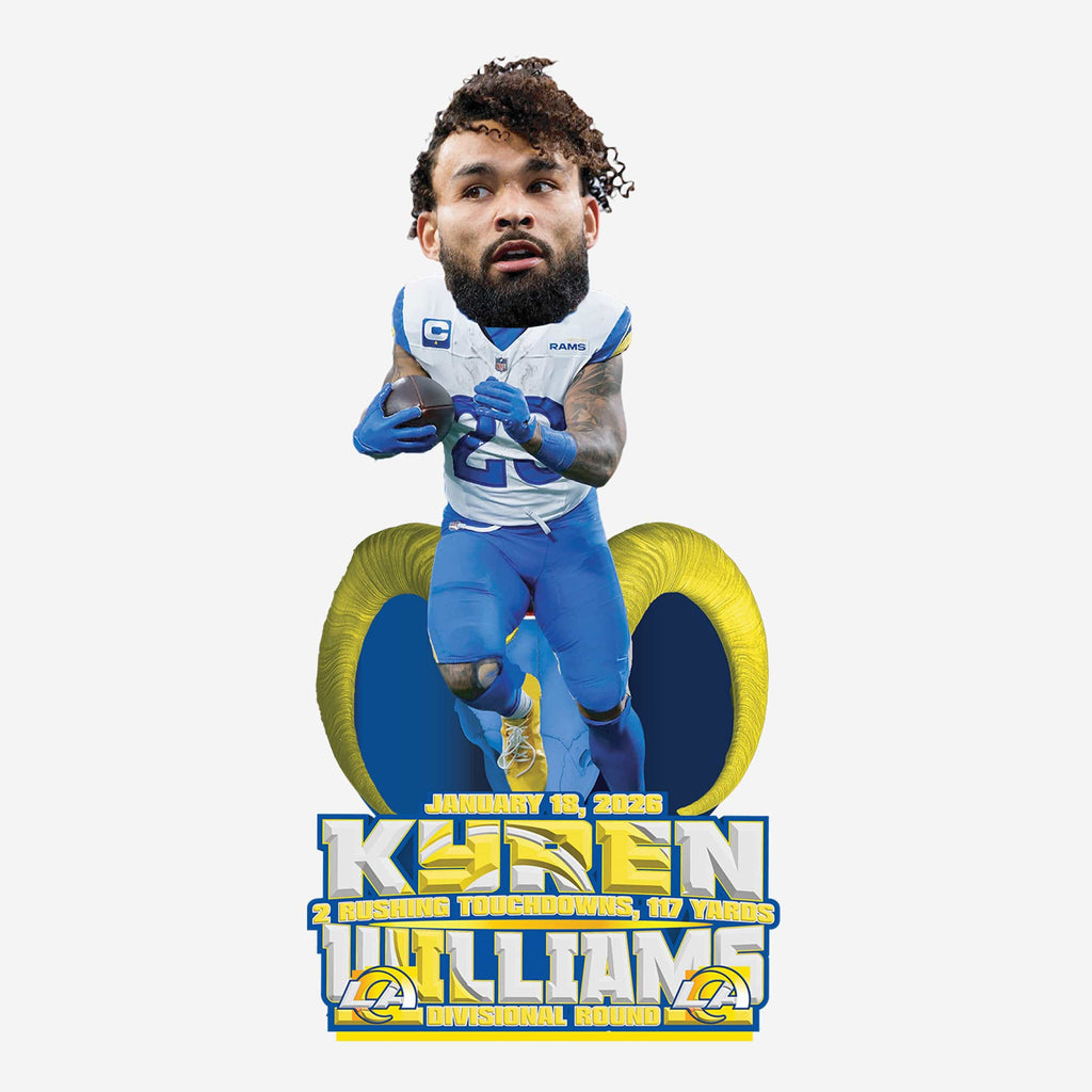 Kyren Williams Los Angeles Rams Divisional Round Gamebreaker Bobblehead FOCO - FOCO.com