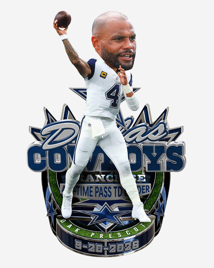 Dak Prescott Dallas Cowboys All-Time Franchise Passing Touchdown Leader Bobblehead FOCO - FOCO.com