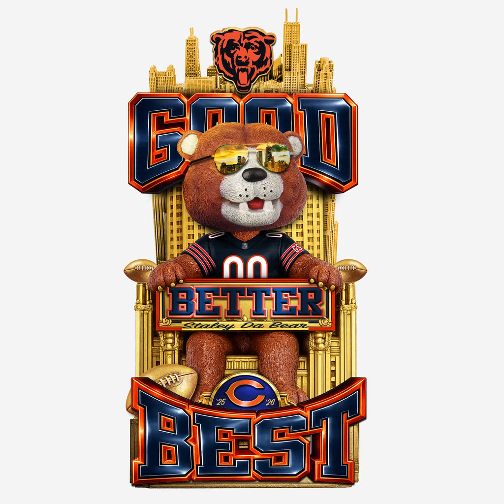 Staley Da Bear Chicago Bears Good Better Best Mascot Bobblehead FOCO - FOCO.com
