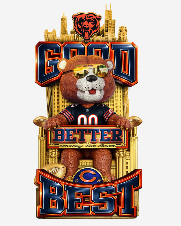 Staley Da Bear Chicago Bears Good Better Best Mascot Bobblehead FOCO - FOCO.com