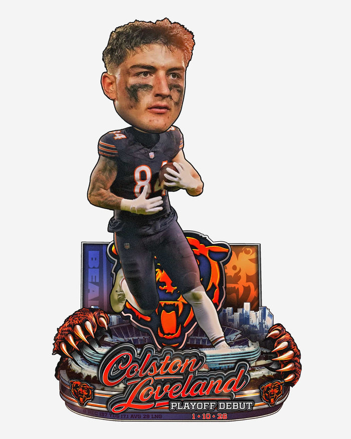 Colston Loveland Chicago Bears Historic Performance Playoff Debut Bobblehead FOCO - FOCO.com