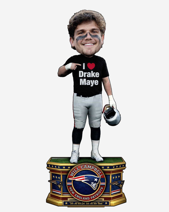 Will Campbell New England Patriots I Love Drake Maye Bobblehead FOCO - FOCO.com