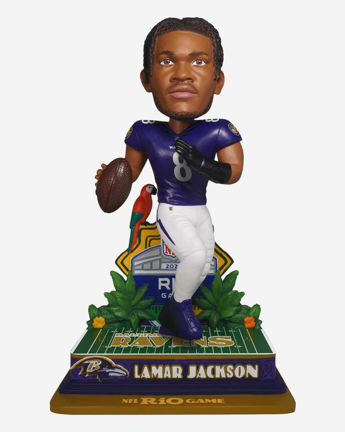 Lamar Jackson Baltimore Ravens 2026 NFL International Game Bobblehead FOCO - FOCO.com
