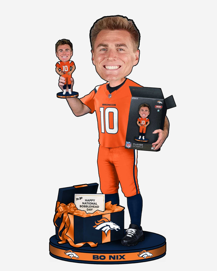 Bo Nix Denver Broncos National Bobblehead Day Bobblehead FOCO - FOCO.com