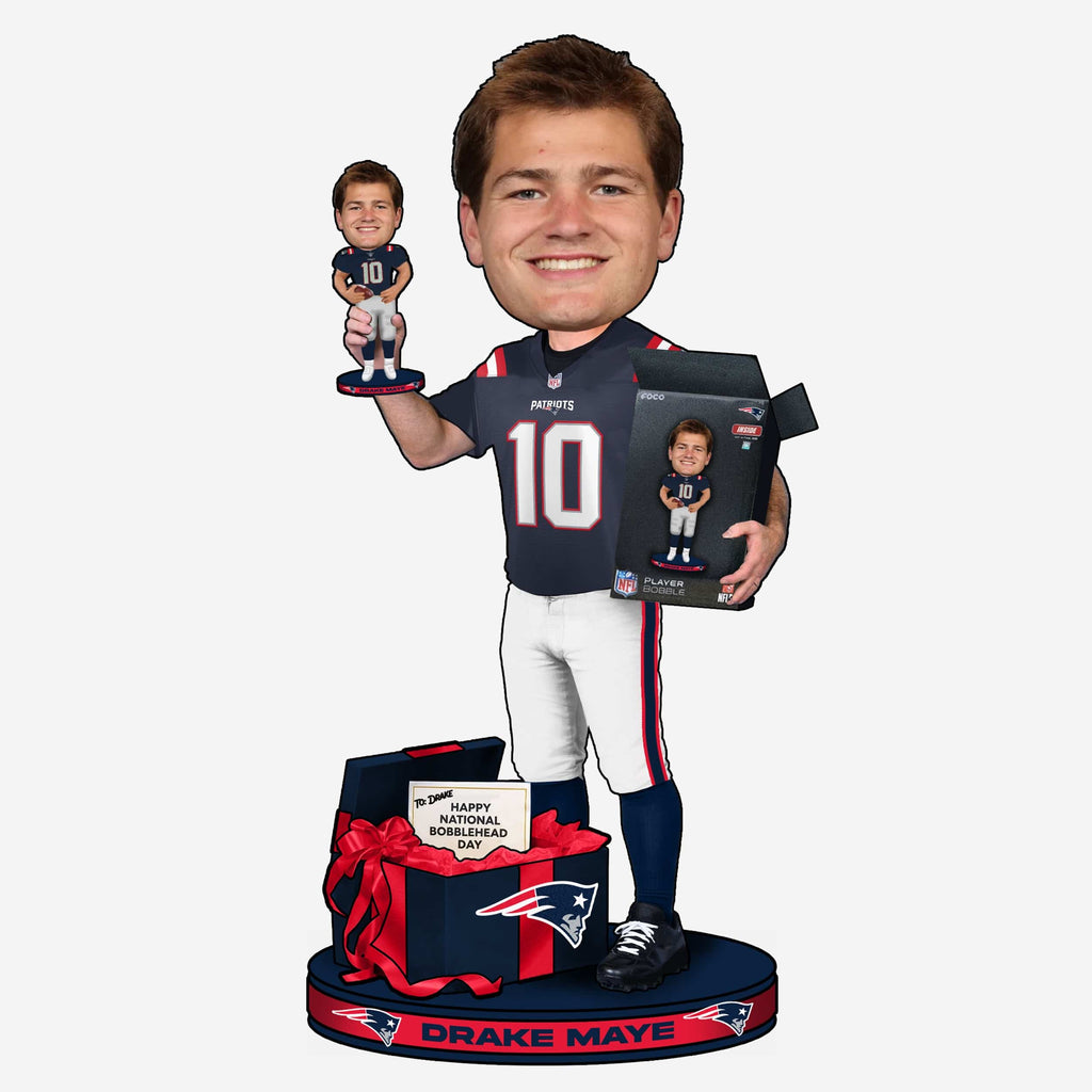 Drake Maye New England Patriots National Bobblehead Day Bobblehead FOCO - FOCO.com