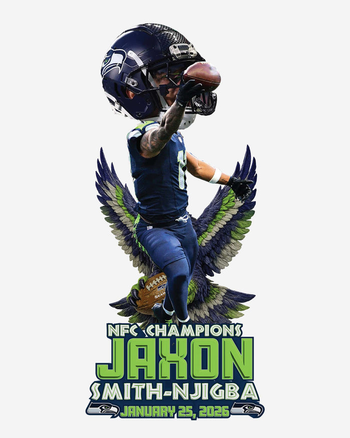 Jaxon Smith-Njigba Seattle Seahawks NFC Champions One Handed Catch Bob FOCO