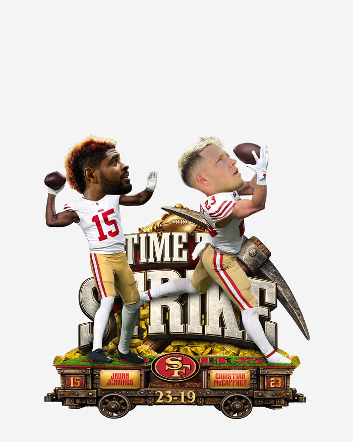 Jauan Jennings & Christian McCaffrey San Francisco 49ers NFL Wild Card Touchdown Mini Dual Bobblehead FOCO - FOCO.com
