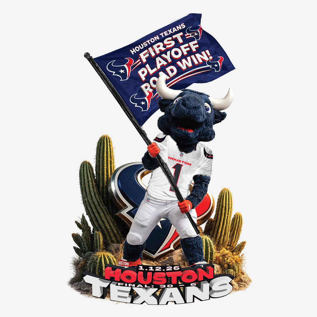 Toro Houston Texans First Playoff Road Win Mascot Bobblehead FOCO - FOCO.com