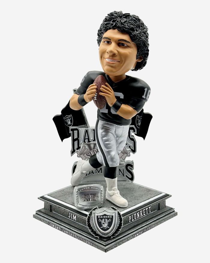 Jim Plunkett Las Vegas Raiders Super Bowl XVIII Champions 40th Anniversary Bobblehead FOCO - FOCO.com