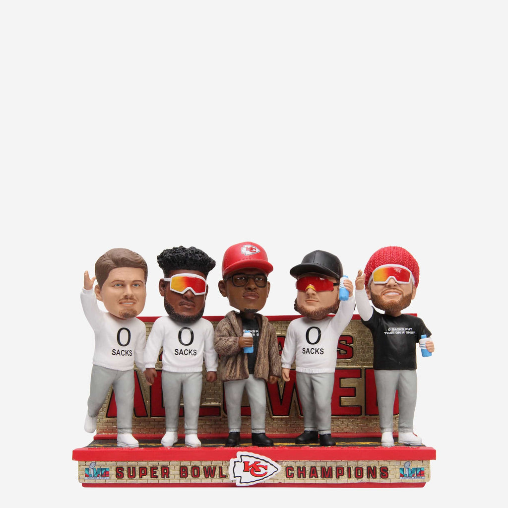 Kansas City Chiefs Super Bowl LVII Champions Offensive Line Zero Sacks Mini Bobblehead Scene FOCO - FOCO.com