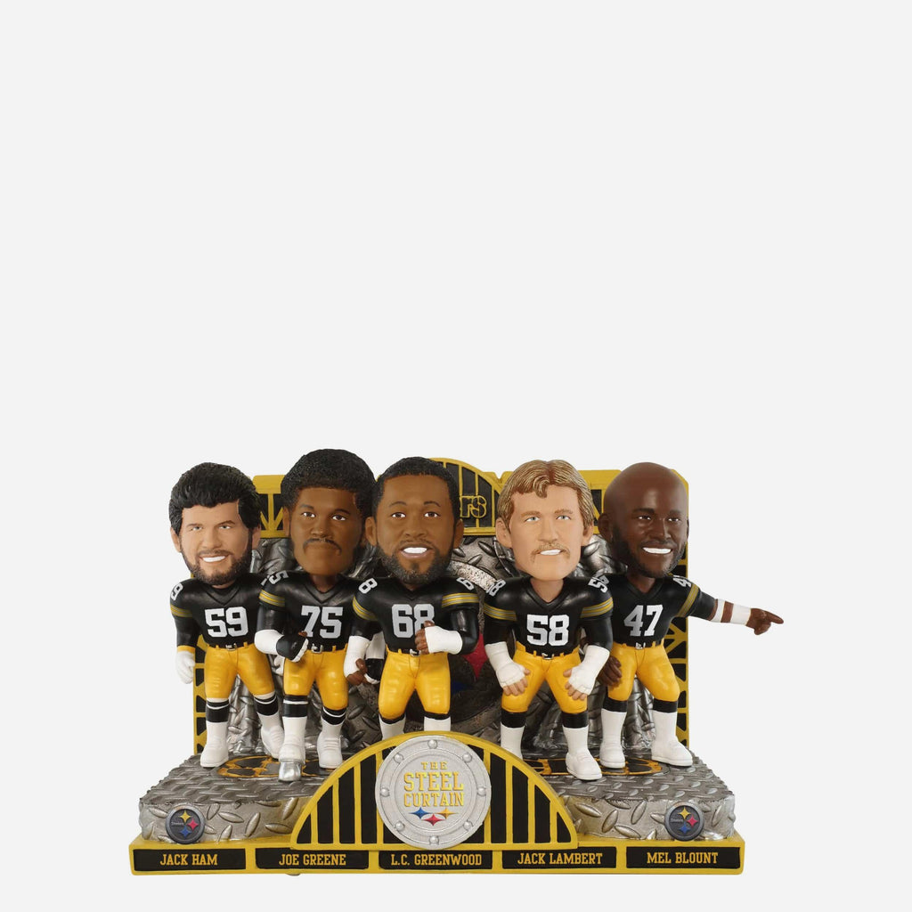 Pittsburgh Steelers Steel Curtain Defense Mini Bobblehead Scene FOCO - FOCO.com