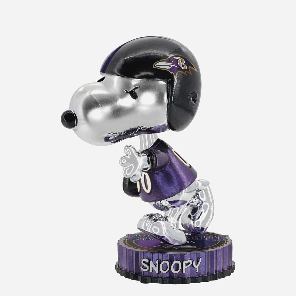 Baltimore Ravens Snoopy Peanuts Electroplated Medium Bighead Bobblehead FOCO - FOCO.com