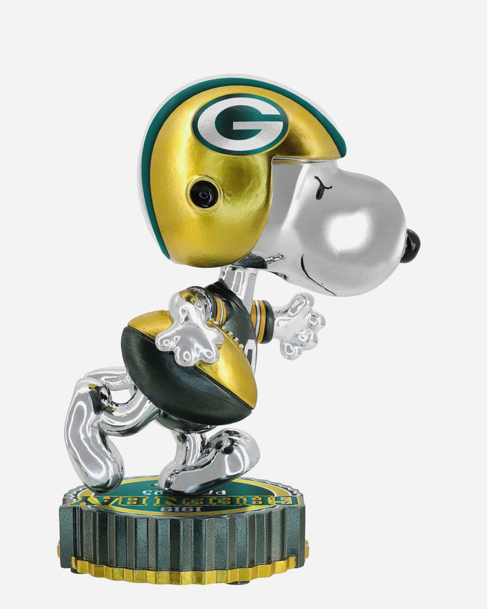 Green Bay Packers Snoopy Peanuts Electroplated Medium Bighead Bobblehead FOCO - FOCO.com