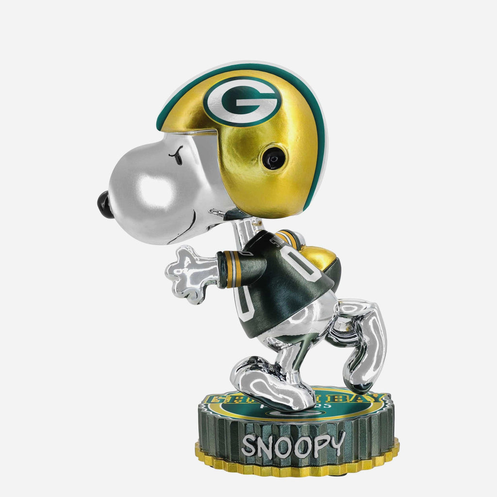 Green Bay Packers Snoopy Peanuts Electroplated Medium Bighead Bobblehead FOCO - FOCO.com