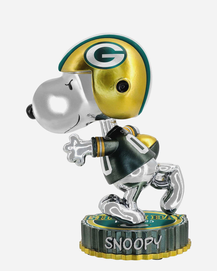 Green Bay Packers Snoopy Peanuts Electroplated Medium Bighead Bobblehead FOCO - FOCO.com