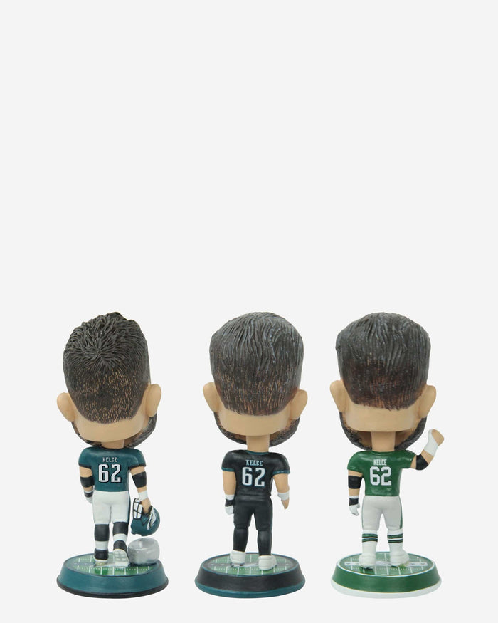 Jason Kelce Philadelphia Eagles 3 Pack Mini Bighead Bobblehead Set FOCO - FOCO.com