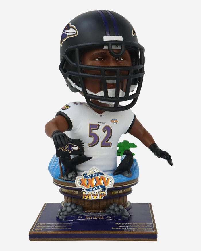 Ray Lewis Baltimore Ravens Super Bowl XXXV MVP Bust Bighead Bobblehead FOCO - FOCO.com