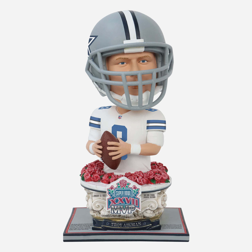 Troy Aikman Dallas Cowboys Super Bowl XXVII MVP Bust Bighead Bobblehead FOCO - FOCO.com