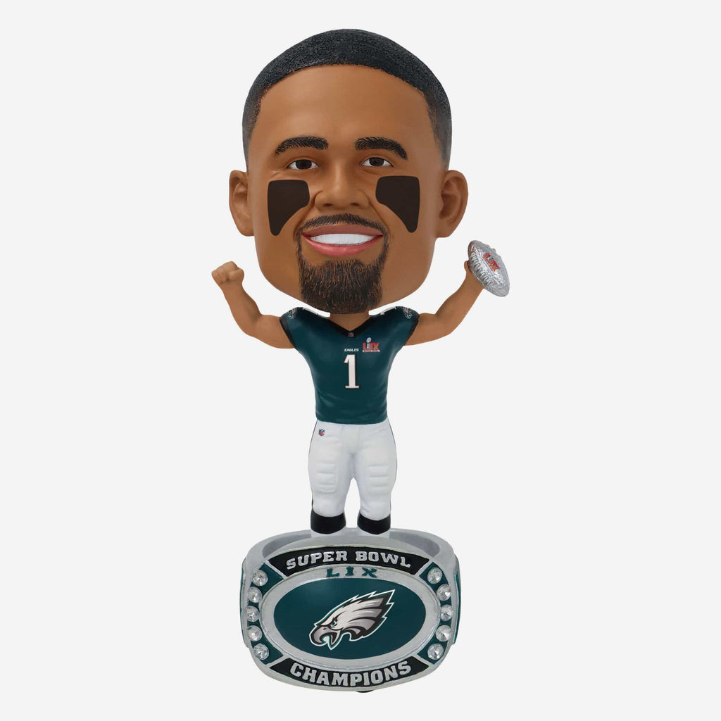 Jalen Hurts Philadelphia Eagles Super Bowl LIX Champions Ring Base Bighead Bobblehead FOCO - FOCO.com