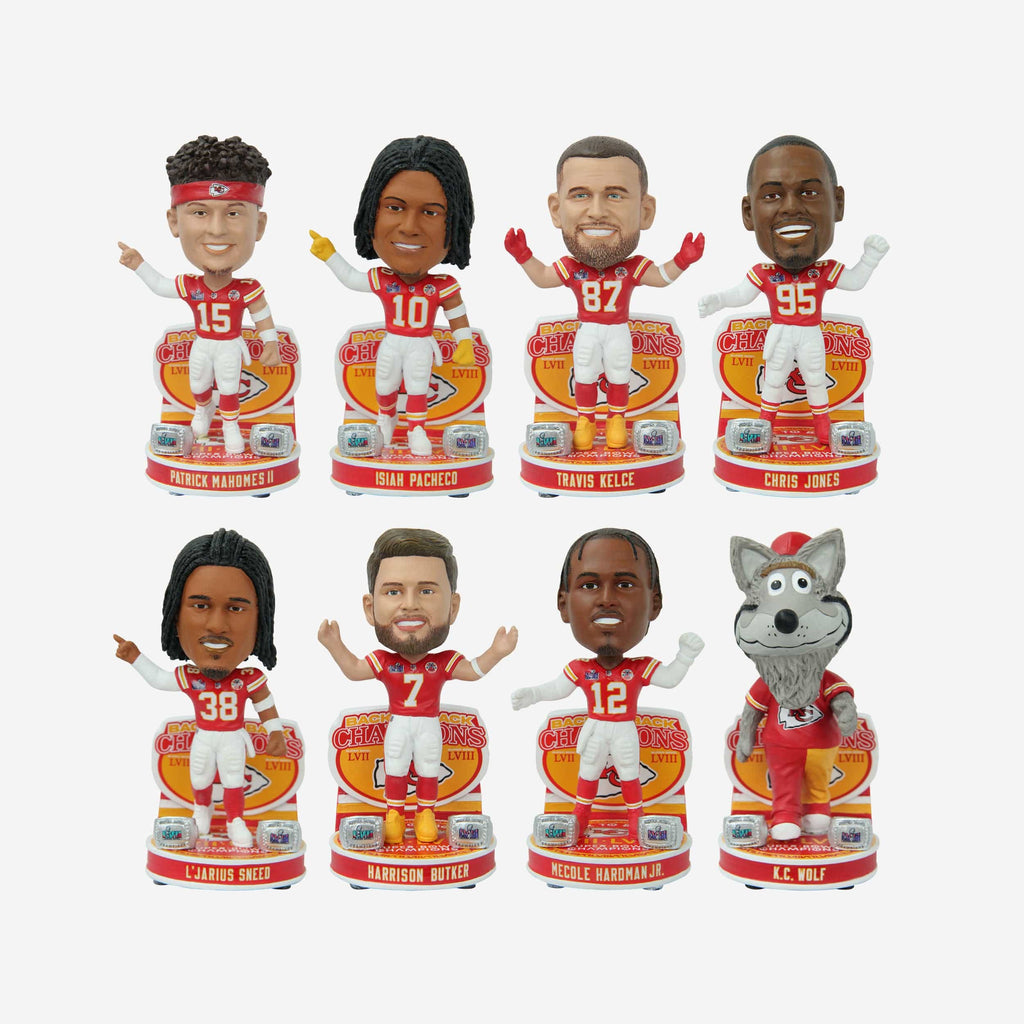 Kansas City Chiefs Super Bowl LVIII Champions Mini Bobblehead Boxed Set FOCO - FOCO.com