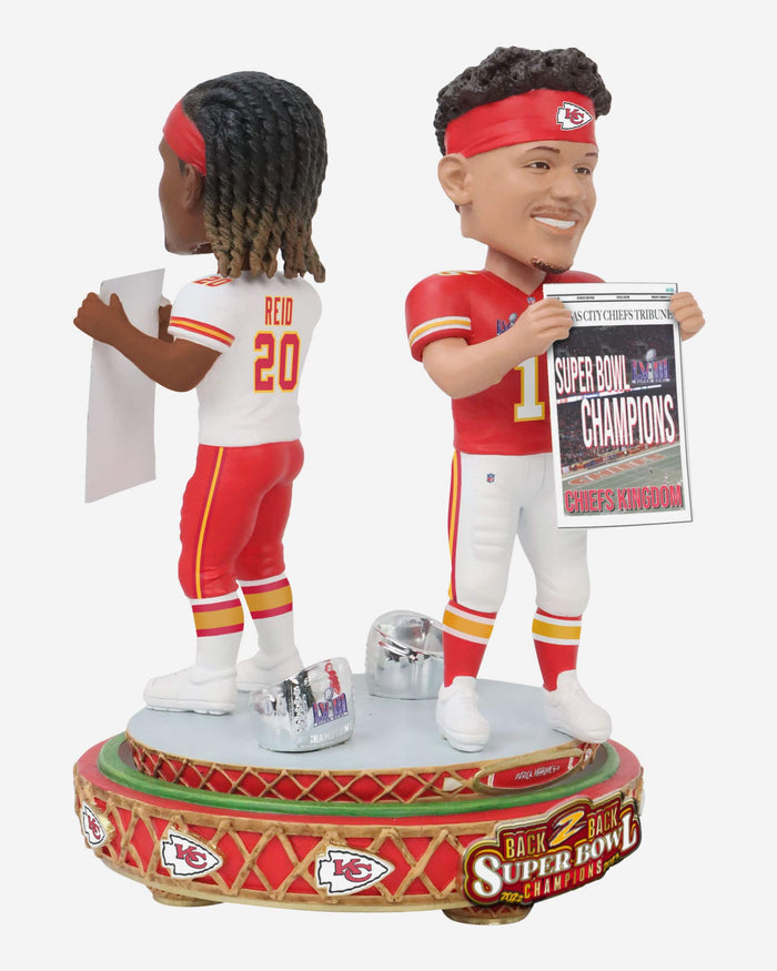 Patrick Mahomes & Justin Reid Kansas City Chiefs Super Bowl LVIII Champions Dual Spinner Bobblehead FOCO - FOCO.com