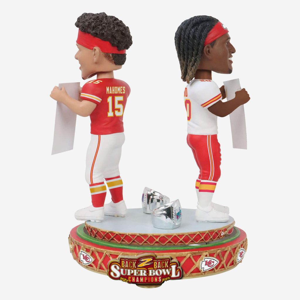 Patrick Mahomes & Justin Reid Kansas City Chiefs Super Bowl LVIII Champions Dual Spinner Bobblehead FOCO - FOCO.com