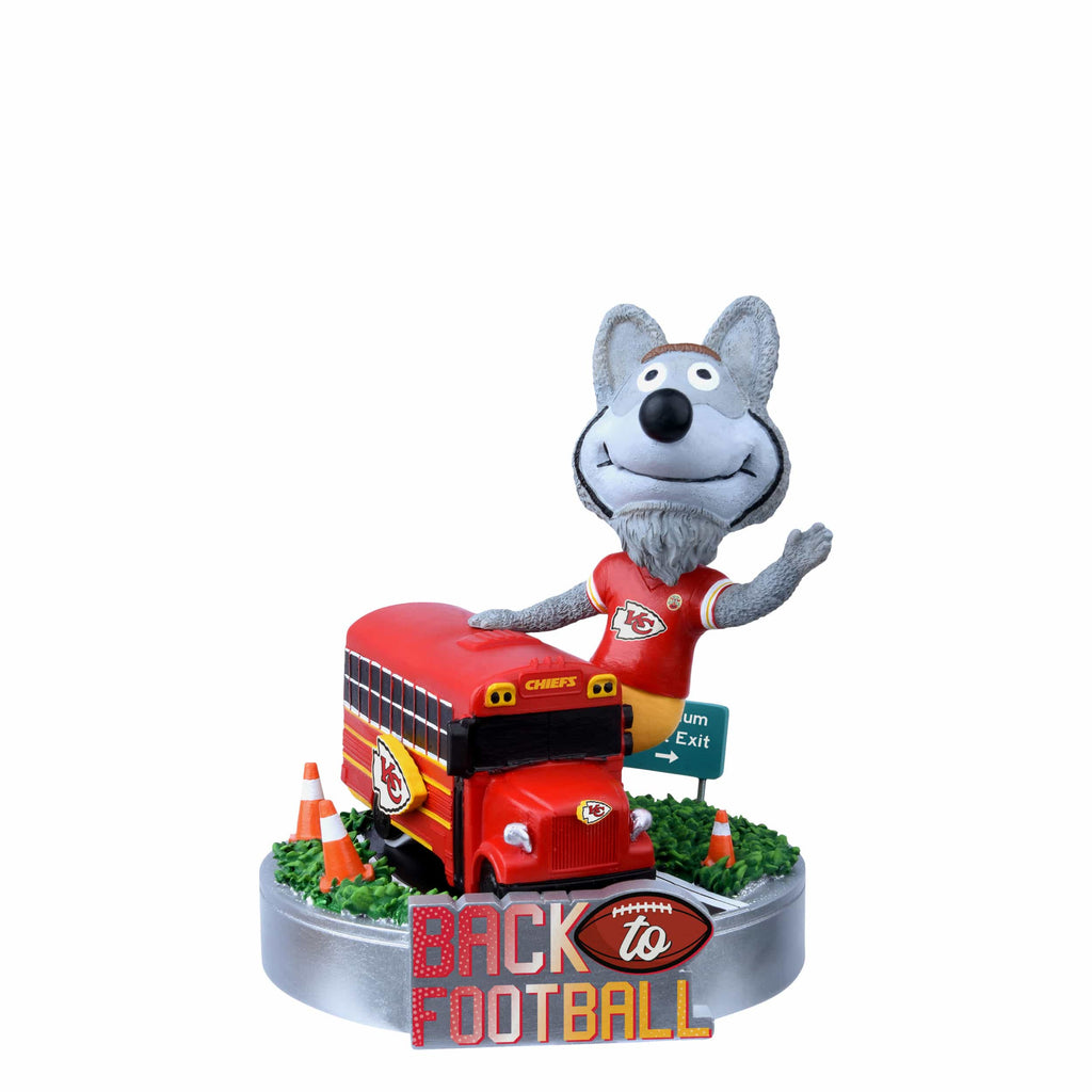 KC Wolf Kansas City Chiefs Back to Football Bus Mascot Mini Bobblehead