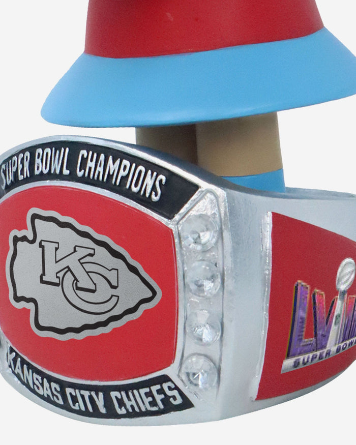 Lucy Van Pelt Peanuts Kansas City Chiefs Super Bowl LVIII Champions Ring Base Bobblehead FOCO - FOCO.com