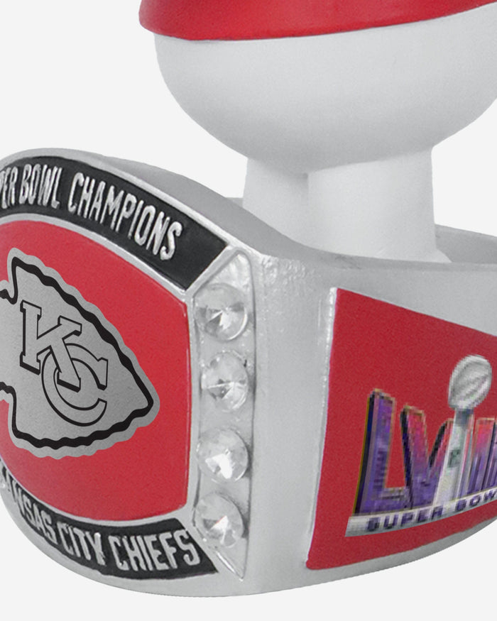 Snoopy Peanuts Kansas City Chiefs Super Bowl LVIII Champions Ring Base Bobblehead FOCO - FOCO.com