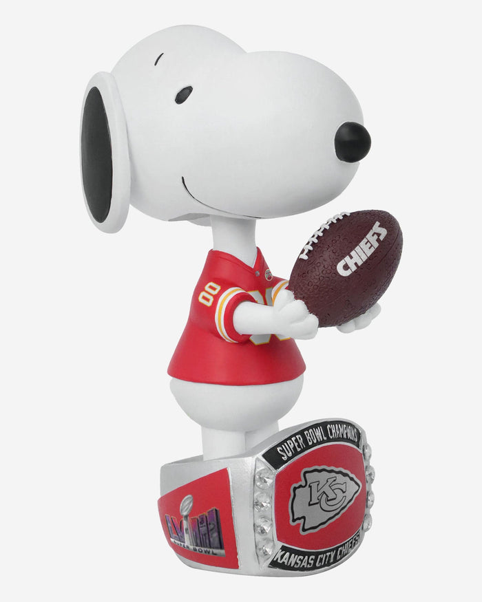 Snoopy Peanuts Kansas City Chiefs Super Bowl LVIII Champions Ring Base Bobblehead  FOCO - FOCO.com