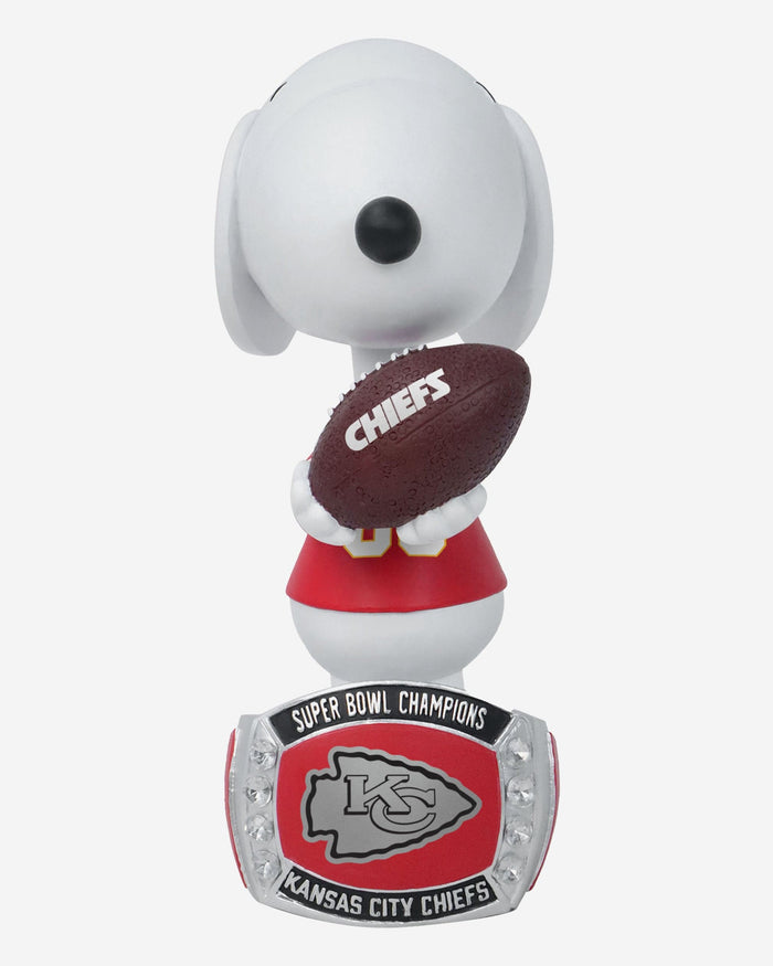 Snoopy Peanuts Kansas City Chiefs Super Bowl LVIII Champions Ring Base Bobblehead FOCO - FOCO.com