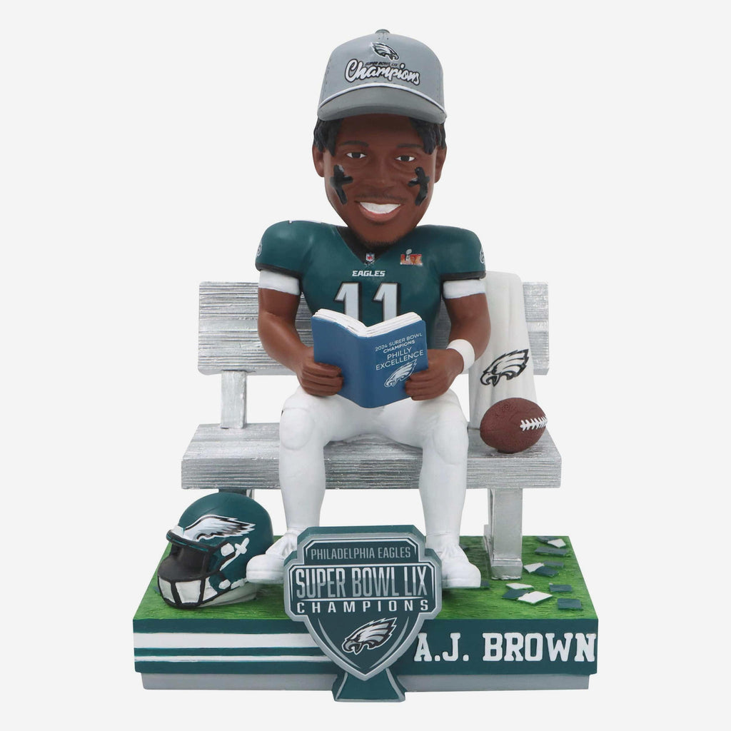 AJ Brown Philadelphia Eagles Super Bowl LIX Champions Champion Book Club Bobblehead FOCO - FOCO.com