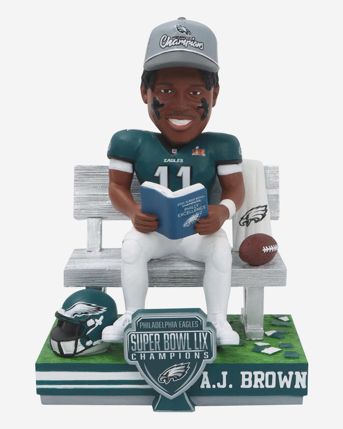 AJ Brown Philadelphia Eagles Super Bowl LIX Champions Champion Book Club Bobblehead FOCO - FOCO.com