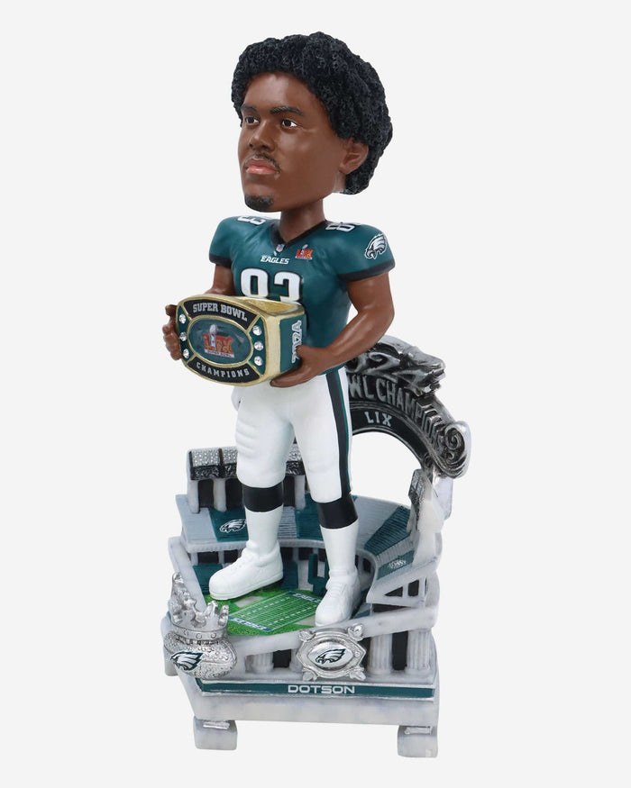 Jahan Dotson Philadelphia Eagles Super Bowl LIX Champions Celebration Bobblehead FOCO - FOCO.com