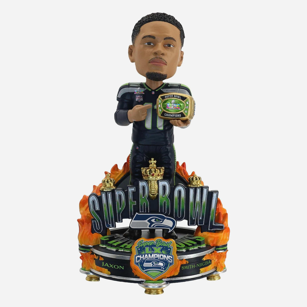 Jaxon Smith-Njigba Seattle Seahawks Super Bowl LX Champions Celebration Bobblehead FOCO - FOCO.com