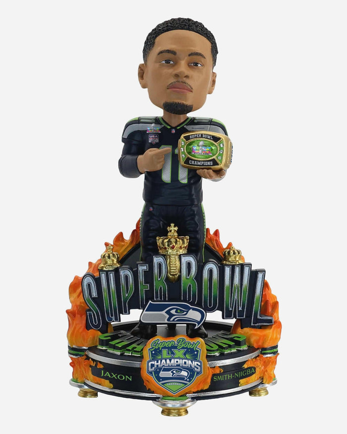 Jaxon Smith-Njigba Seattle Seahawks Super Bowl LX Champions Celebration Bobblehead FOCO - FOCO.com