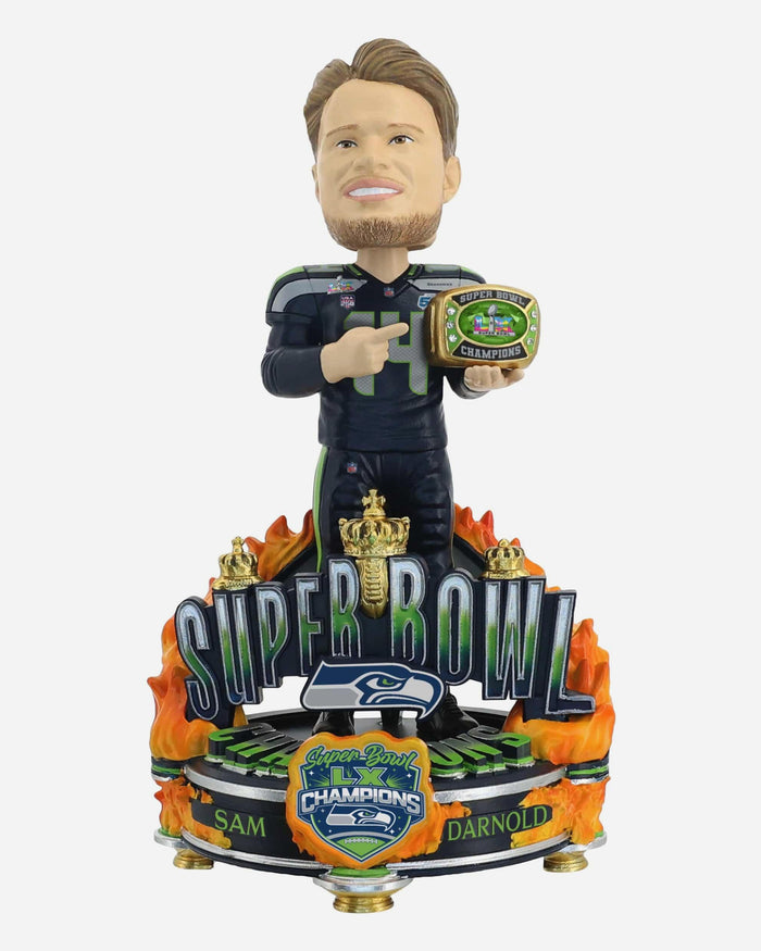 Sam Darnold Seattle Seahawks Super Bowl LX Champions Celebration Bobblehead FOCO - FOCO.com