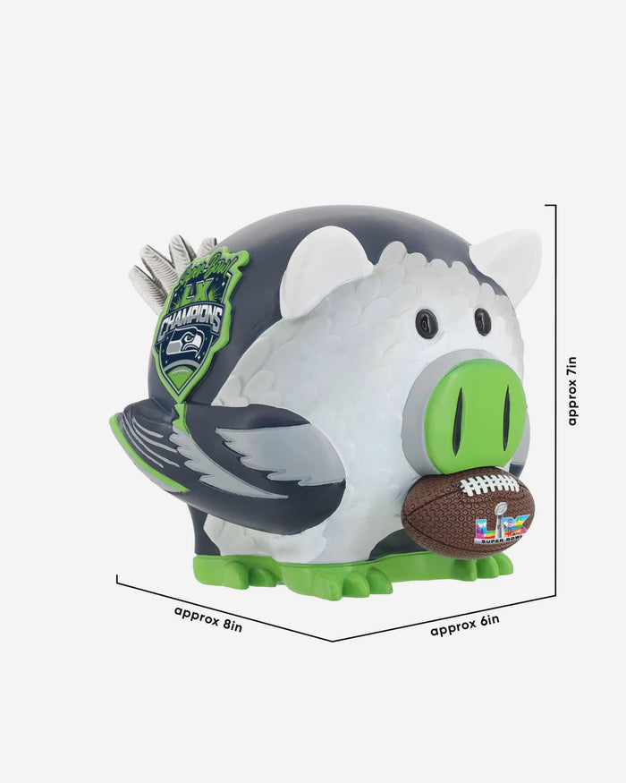 Seattle Seahawks Super Bowl LX Champions Thematic Piggy Bank Bobblehead FOCO - FOCO.com