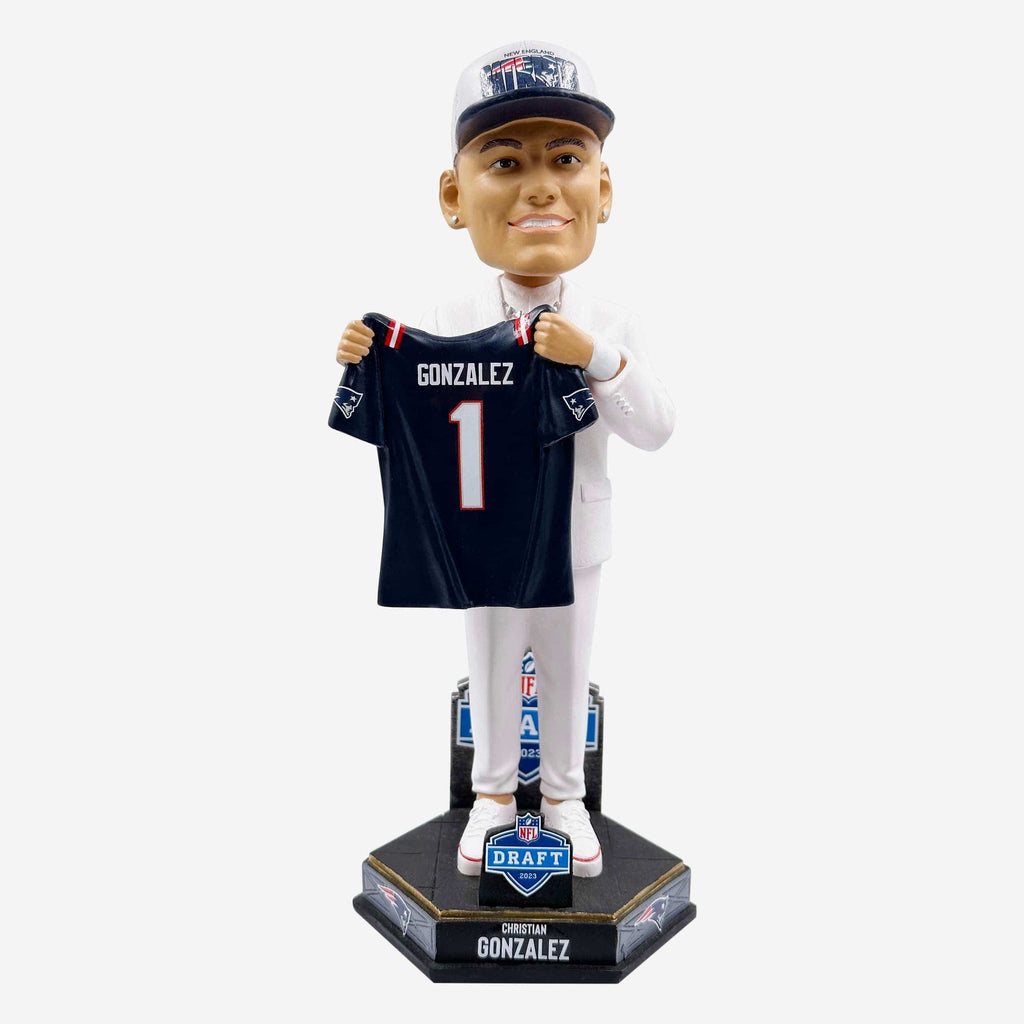 Christian Gonzalez New England Patriots 2023 Draft Pick Bobblehead FOCO - FOCO.com