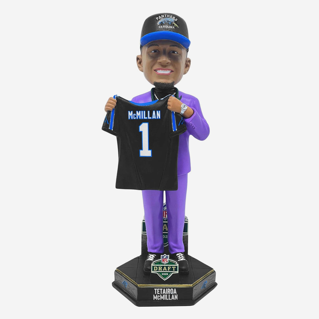 Tetairoa McMillan Carolina Panthers 2025 NFL Draft Pick Number 8 Bobblehead FOCO - FOCO.com