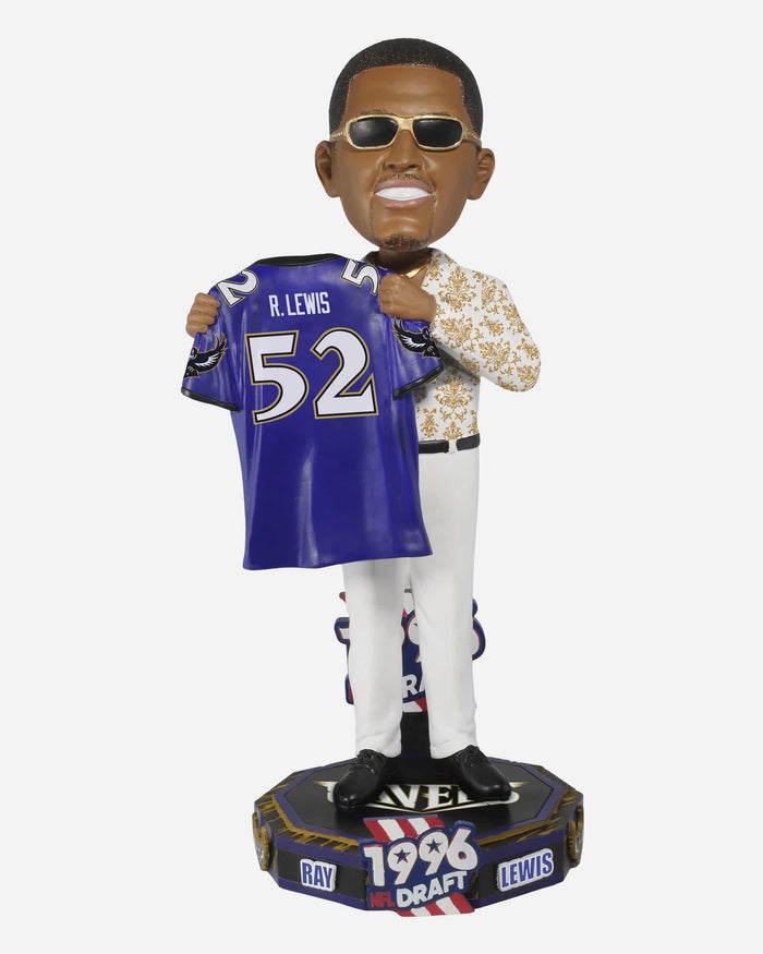 Ray Lewis Baltimore Ravens 1996 NFL Draft Pick Bobblehead FOCO - FOCO.com