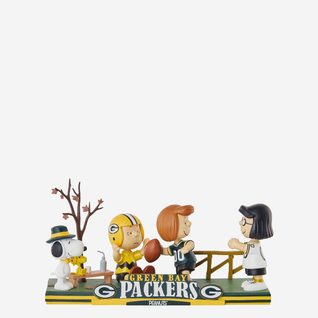 Green Bay Packers Peanuts Gang Mini Bobblehead Scene FOCO - FOCO.com