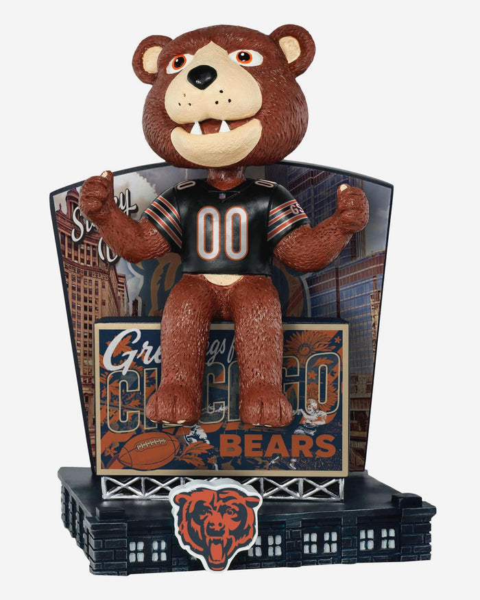 Staley Da Bear Chicago Bears Greetings From Mascot Bobblehead FOCO - FOCO.com