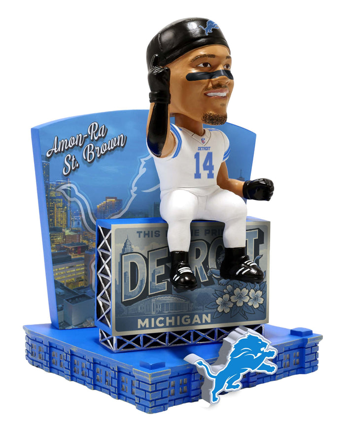 Amon Ra St Brown Detroit Lions Greetings From Bobblehead