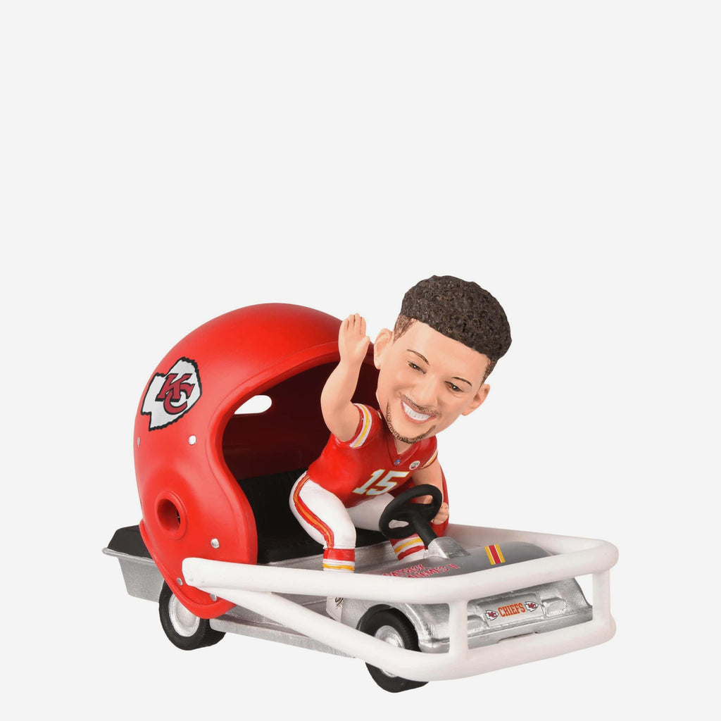 Patrick Mahomes Kansas City Chiefs Helmet Cart Bobblehead FOCO - FOCO.com