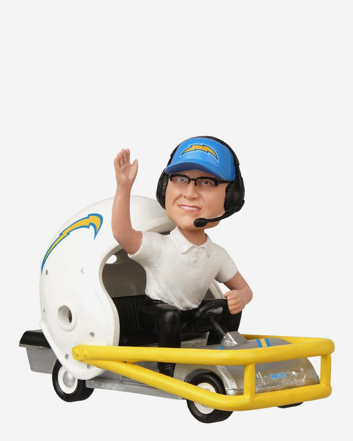 Jim Harbaugh Los Angeles Chargers Helmet Cart Bobblehead FOCO - FOCO.com