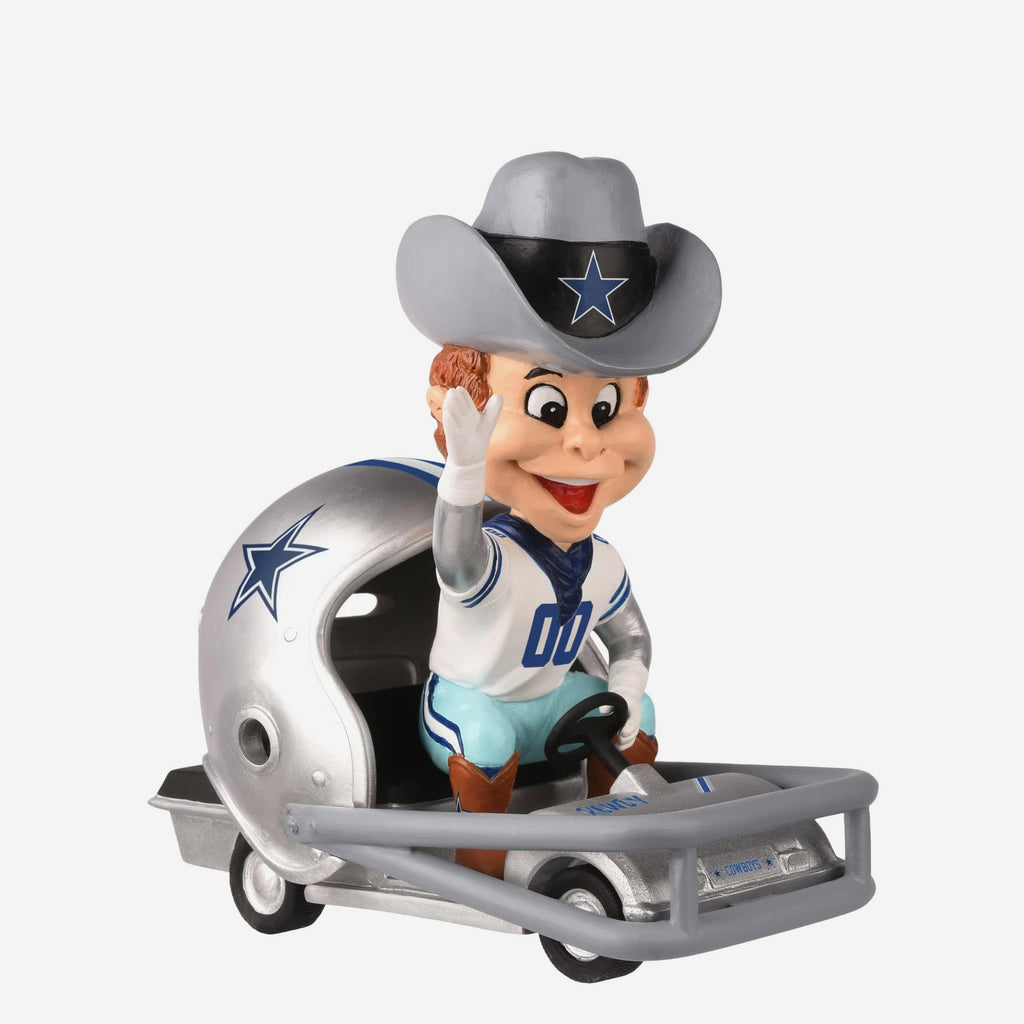 Rowdy Dallas Cowboys Helmet Cart Mascot Bobblehead FOCO - FOCO.com